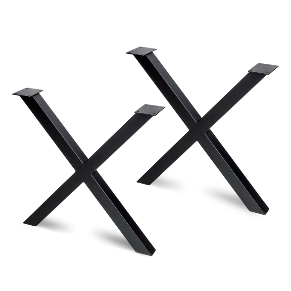 Gambe da tavolo Cross 69,5 cm ad incrocio in acciaio verniciato nero