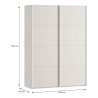 Armadio Guardaroba 2 Ante Scorrevoli Con Barra Appendiabiti Sofi Beige