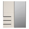 Armadio Guardaroba Scorrevole Con Specchio 3 Cassetti Winn Sabbia