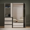 Armadio Guardaroba Scorrevole Con Specchio 3 Cassetti Winn Sabbia