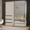 Armadio Guardaroba Scorrevole Con Specchio 3 Cassetti Winn Sabbia