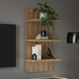 Mensola Verticale 60x30x125 Cm 3 Ripiani Rovere Valencia Lewis