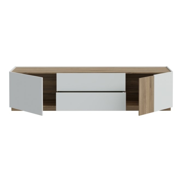 Mobile TV Da Terra 200 Cm 2 Ante 2 Cassetti Rovere Valencia E Secret Grey Lewis