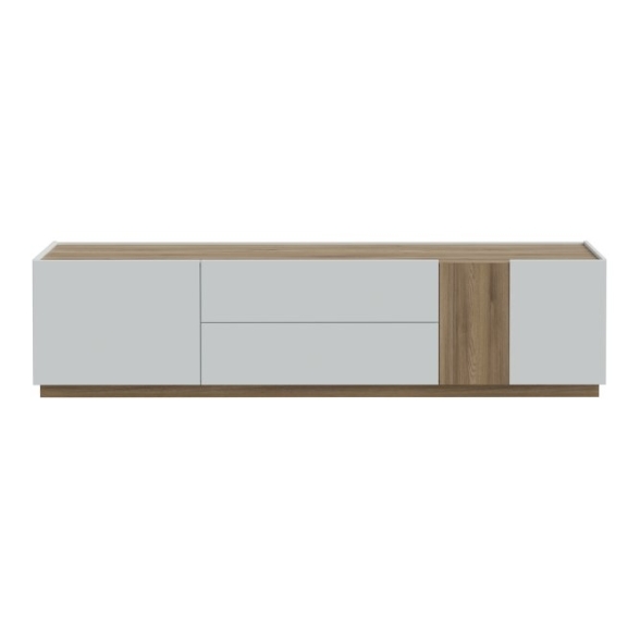 Mobile TV Da Terra 200 Cm 2 Ante 2 Cassetti Rovere Valencia E Secret Grey Lewis