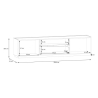 Mobile TV Da Terra 200 Cm 2 Ante 2 Cassetti Rovere Valencia E Secret Grey Lewis