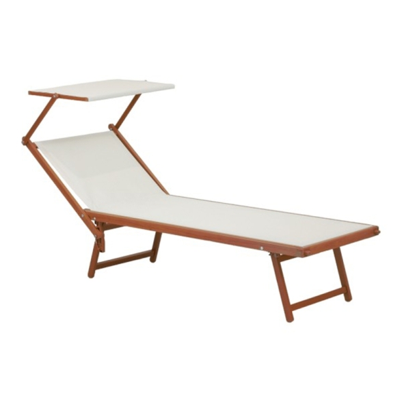 Lettino Prendisole In Alluminio Effetto Legno 61x186x40 Wooden Bianco