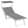 Lettino Prendisole In Alluminio E Textilene 61x186x40 Pool Telo Grigio