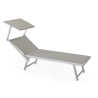 Lettino Prendisole In Alluminio E Textilene 61x186x40 Pool Telo Grigio