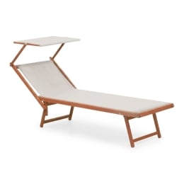 Lettino Prendisole In Alluminio Effetto Legno 61x186x40 Wooden Taupe