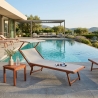 Lettino Prendisole In Alluminio Effetto Legno 61x186x40 Wooden Taupe