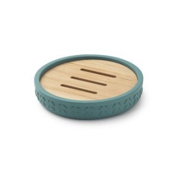 Gedy Thea Portasapone Verde/Naturale In Resina E Bambu