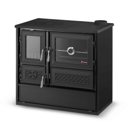 Cucina A Legna In Acciaio E Ghisa Leonora Nera 9 kW 4 Stelle
