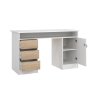 Scrivania 1 Anta 3 Cassetti 126x55x75h Function Plus Bianco e Rovere
