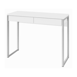 Scrivania 2 Cassetti Con Base a Slitta 102x40x77h Bianco Laccato