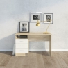 Scrivania 3 Cassetti 120x48x72h Function Plus Rovere E Bianco