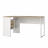 Scrivania Angolare 145x81x77h Function Plus Bianco E Quercia
