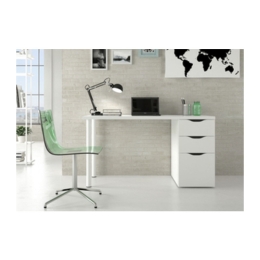 Scrivania Con Cassettiera 138x60x74h Cm Athena Bianco Artik