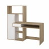 Scrivania Con Libreria 163x60x155h Function Plus Bianco E Quercia