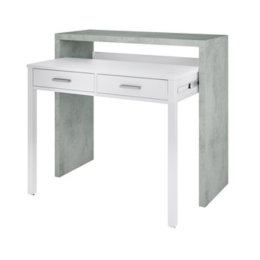 Scrivania Consolle Estraibile 98x36x87 Cm Bianco Cemento