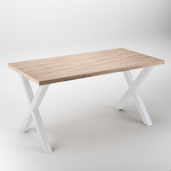 Gambe da tavolo Cross 69,5 cm ad incrocio in acciaio verniciato bianco
