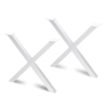 Gambe da tavolo Cross 69,5 cm ad incrocio in acciaio verniciato bianco