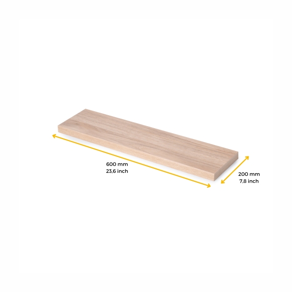 Piano d'appoggio finitura rovere per tavolo 60x20 cm in legno