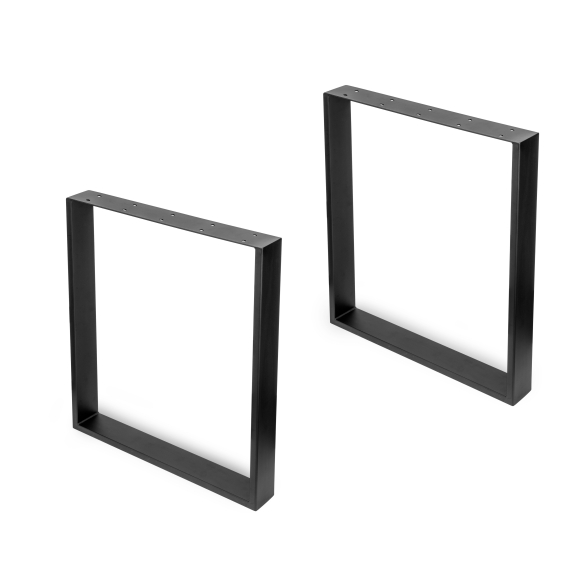Gambe da tavolo Square rettangolari 72x60 cm in acciaio verniciato nero