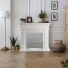 Cornice per camino rivestimento in legno 110x36xH100 Cambridge Bianco
