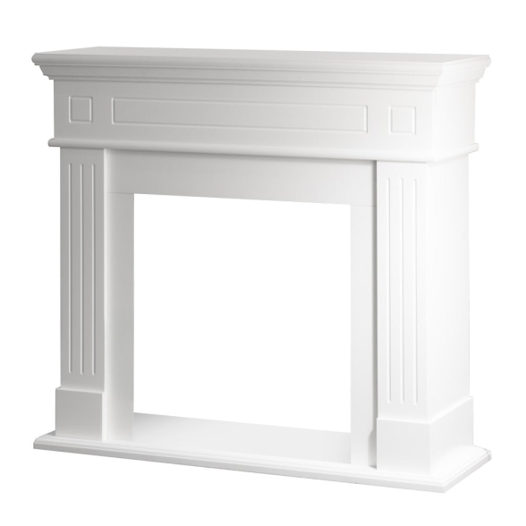 Cornice per camino rivestimento in legno 110x36xH100 Cambridge Bianco