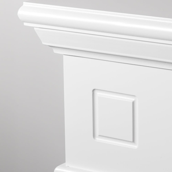 Cornice per camino rivestimento in legno 110x36xH100 Cambridge Bianco