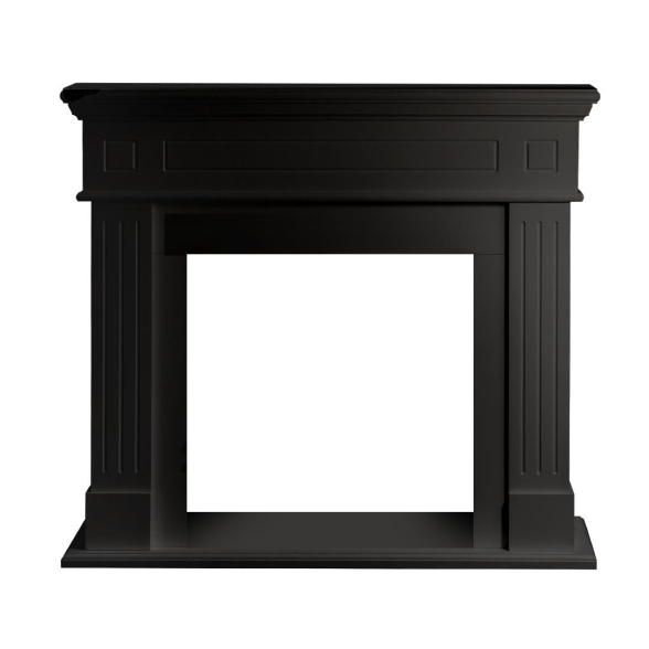 Cornice per camino rivestimento in legno L110xP36xH100 Cambridge Nero