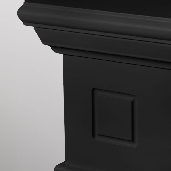 Cornice per camino rivestimento in legno L110xP36xH100 Cambridge Nero