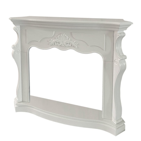 Cornice per camino rivestimento in legno L123xP39xH100 Parigi Bianco 