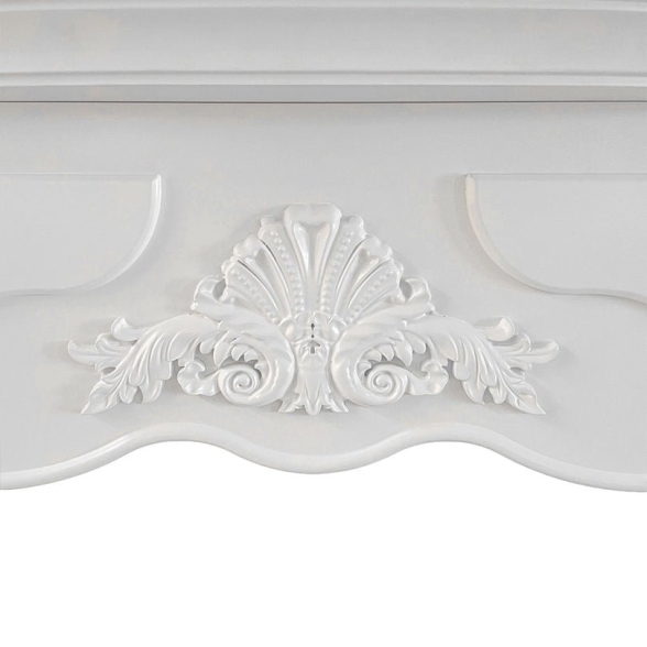 Cornice per camino rivestimento in legno L123xP39xH100 Parigi Bianco 