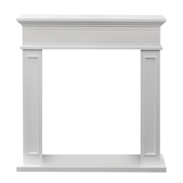 Cornice per camino rivestimento in legno 89,5x90,5x28 Jefferson Bianco