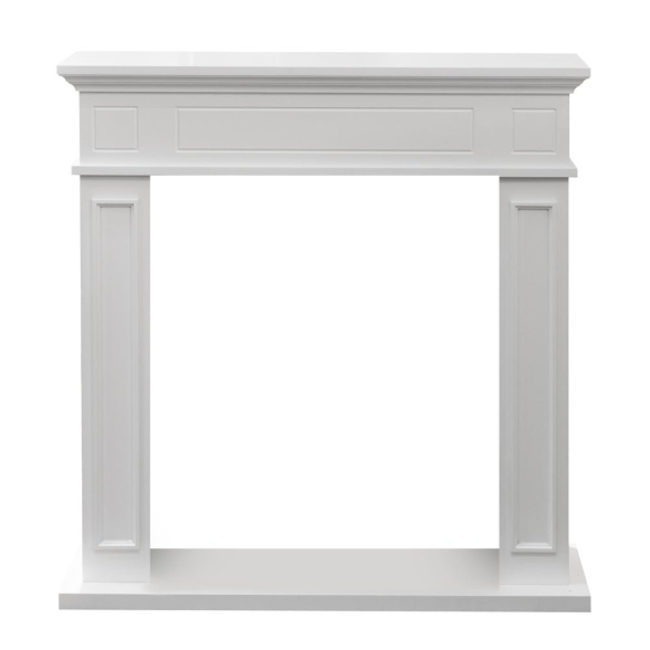 Cornice per camino rivestimento in legno 89,5x90,5x28 Jefferson Bianco