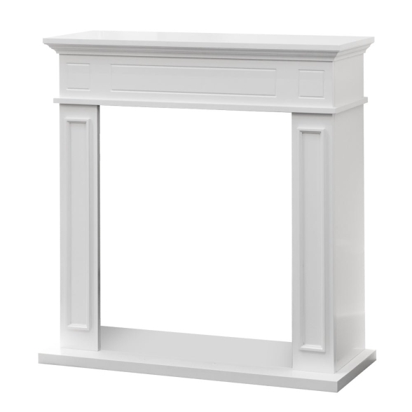 Cornice per camino rivestimento in legno 89,5x90,5x28 Jefferson Bianco