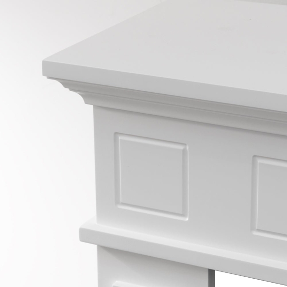 Cornice per camino rivestimento in legno 89,5x90,5x28 Jefferson Bianco