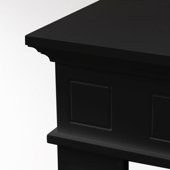 Cornice per camino rivestimento in legno 89,5x90,5xP28 Jefferson Nero