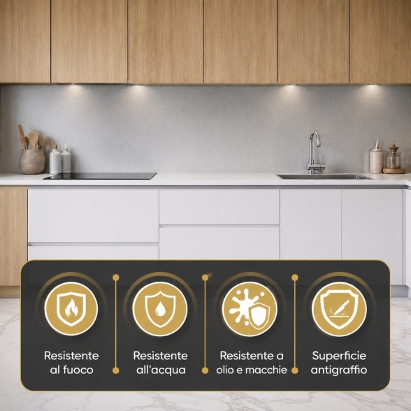 Pannello decorativo Acciaio Inox Set 6 pz 120x60 in PVC UV Ultra Slim