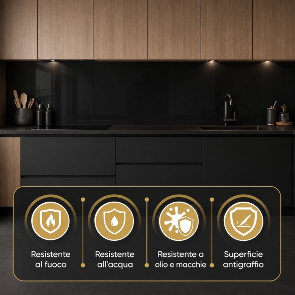 Pannello specchiato Nero fume' Set 6 pz 120x60 in PVC UV Ultra Slim