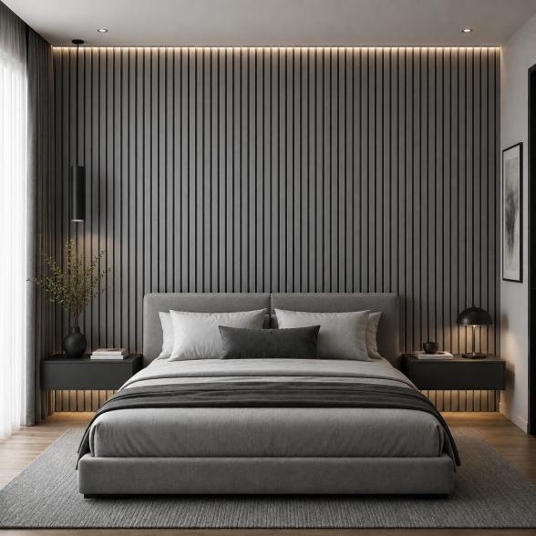 Pannello decorativo PVC listelli effetto doghe Set 10 pz 120x30 Grigio