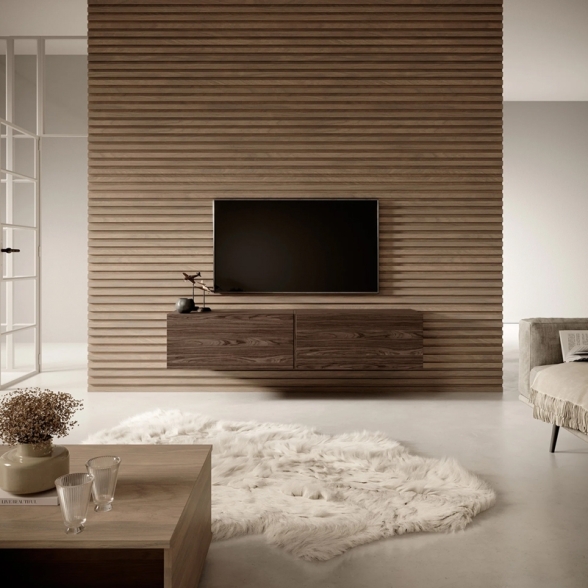 Mobile TV Sospeso 140 Cm 2 Ante Noce Scuro Echo