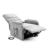 Poltrona Recliner Elettrica 75x88x98h 3 Posizioni Riscaldante Clara Velluto Grigio Chiaro