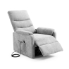 Poltrona Recliner Elettrica 75x88x98h 3 Posizioni Riscaldante Clara Velluto Grigio Chiaro