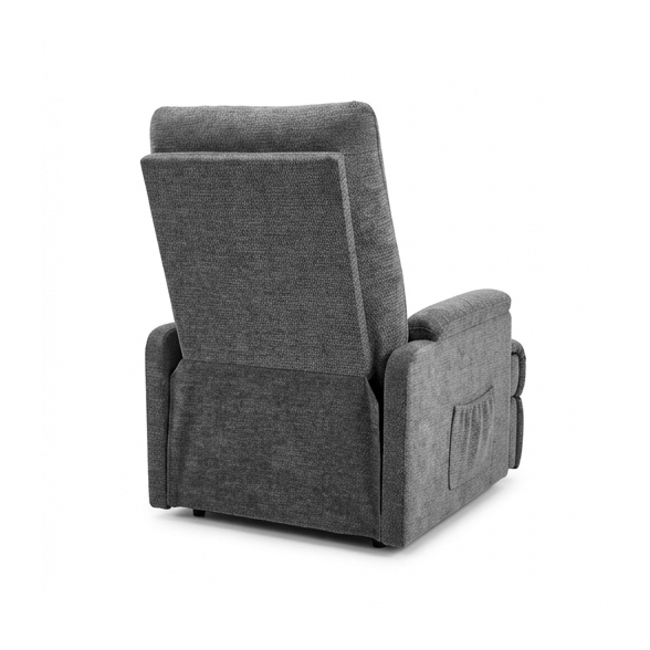 Poltrona Recliner Elettrica 75x88x98h 3 Posizioni Riscaldante Clara Velluto Grigio Chiaro