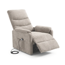 Poltrona Recliner Elettrica 75x88x98h 3 Posizioni Riscaldante Clara Velluto Tortora