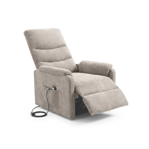 Poltrona Recliner Elettrica 75x88x98h 3 Posizioni Riscaldante Clara Velluto Tortora