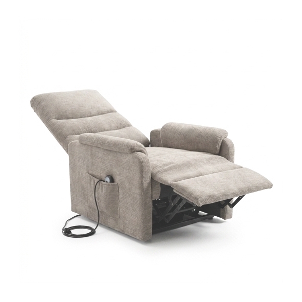 Poltrona Recliner Elettrica 75x88x98h 3 Posizioni Riscaldante Clara Velluto Tortora