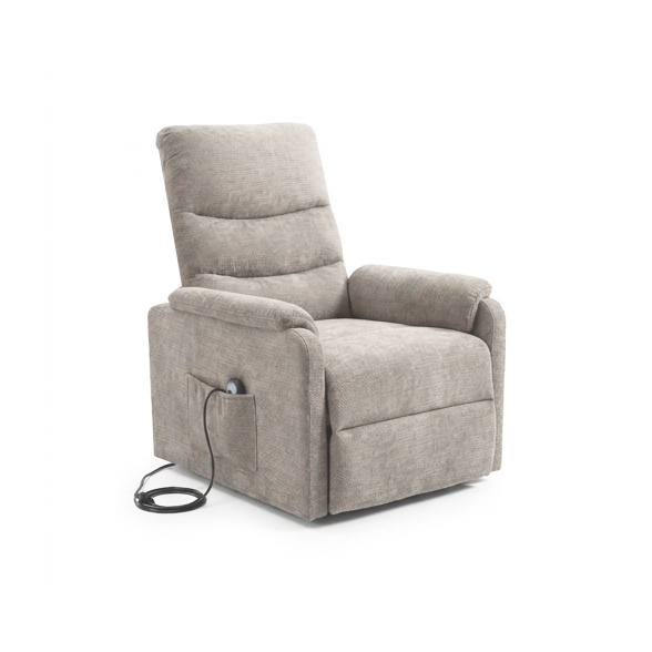 Poltrona Recliner Elettrica 75x88x98h 3 Posizioni Riscaldante Clara Velluto Tortora